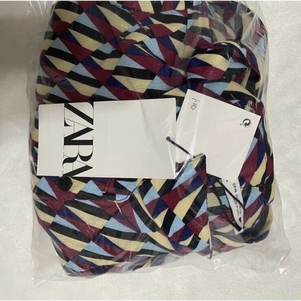 Zara PRINT DRESS Blue 0/4786/258/400/02 Size XSmall New - Picture 2 of 5